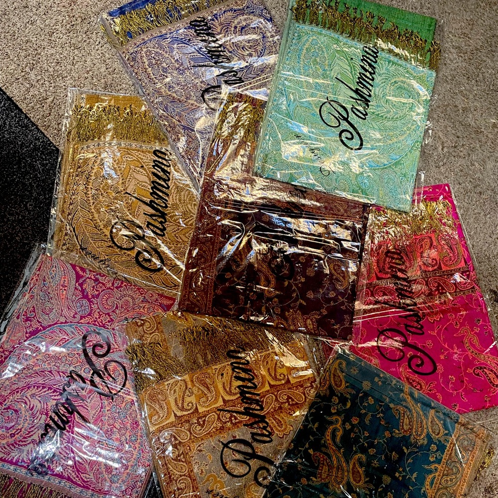 Brand new authentic pashmina scarves $20 each obo